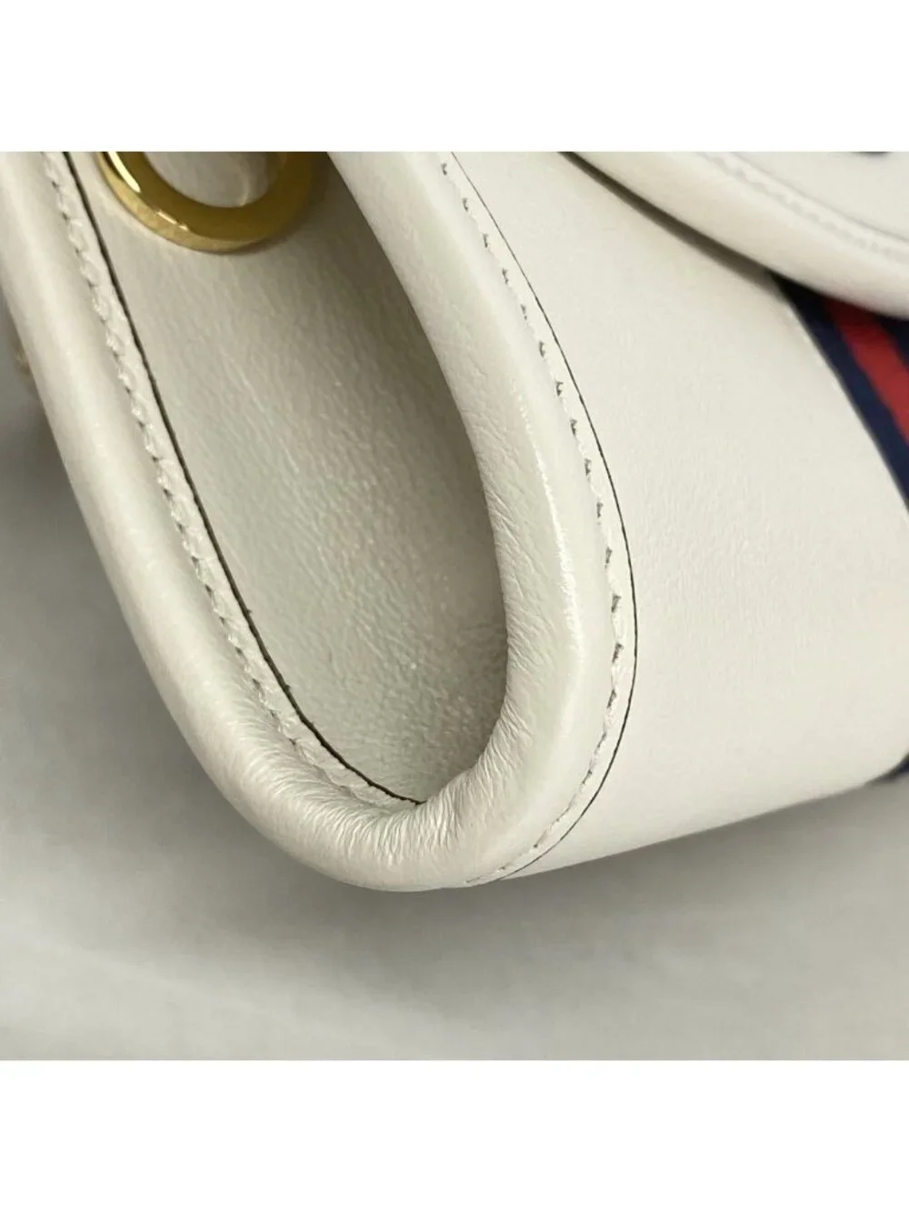 Gucci Shoulder Bag Rajah Leather White Gold